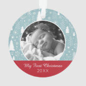 Vakantiefoto | Lichtblauw vakantiebos Ornament (achterkant)