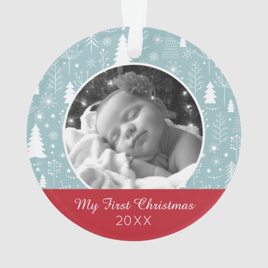 Vakantiefoto | Lichtblauw vakantiebos Ornament (achterkant)