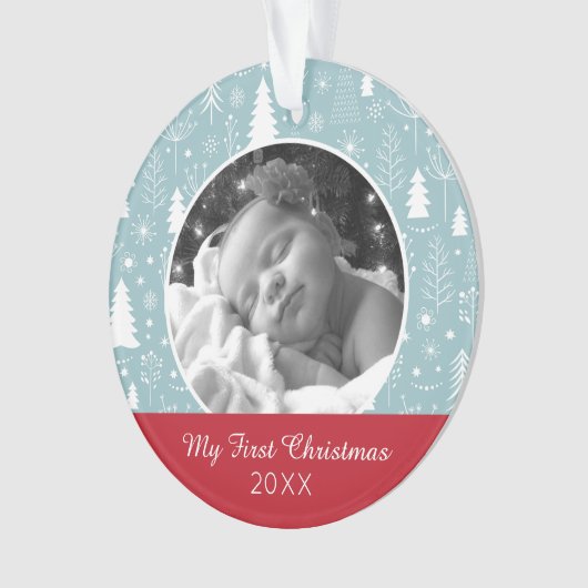 Vakantiefoto | Lichtblauw vakantiebos Ornament (voorkant)