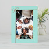 Vakantiefoto Mint Green Roos Gold Real Folie Feestdagenkaart (Staand Voorkant)