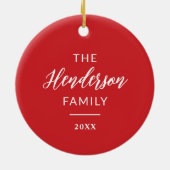 Vakantiefoto Ornament met familienaam en jaar (Achterkant)