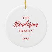 Vakantiefoto Ornament met familienaam en jaar (Achterkant)