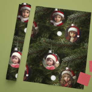 Vakantiefoto Ornamenten Aangepaste kerstboom Cadeaupapier