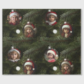 Vakantiefoto Ornamenten Aangepaste kerstboom Cadeaupapier (Vlak)