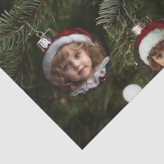 Vakantiefoto Ornamenten Aangepaste kerstboom Tissuepapier (Detail)