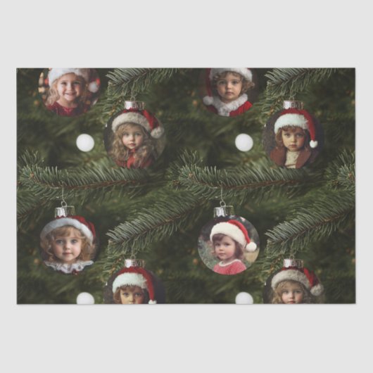 Vakantiefoto Ornamenten Aangepaste kerstboom Tissuepapier (Voorkant)