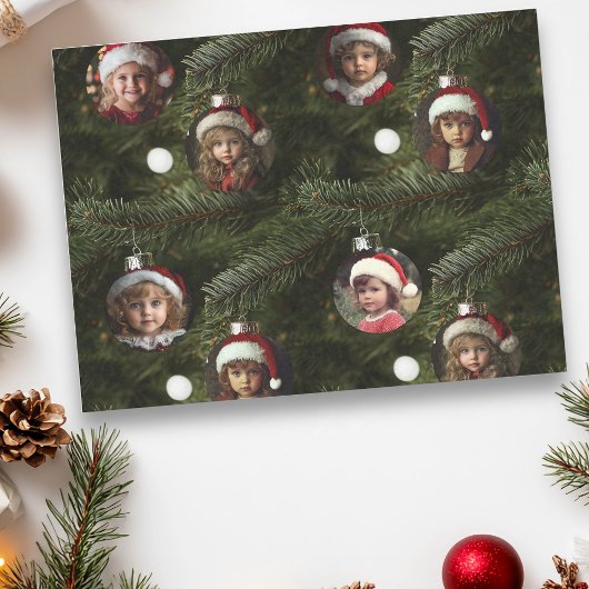 Vakantiefoto Ornamenten Aangepaste kerstboom Tissuepapier