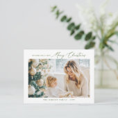 Vakantiefoto Post Kaart | Groene moderne kerst (Staand voorkant)