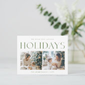 Vakantiefoto Post Kaart | Moderne elegante kerst (Staand voorkant)