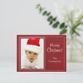 Vakantiefotokaart Eenvoudig kerstscript Briefkaart (Staand voorkant)