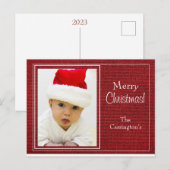 Vakantiefotokaart Eenvoudig kerstscript Briefkaart (Voorkant / Achterkant)