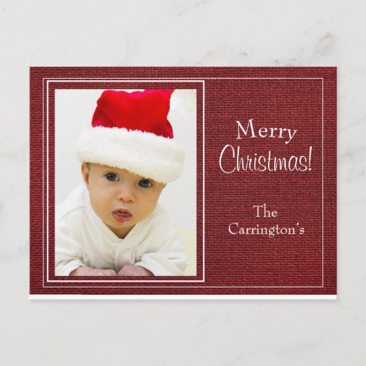 Vakantiefotokaart Eenvoudig kerstscript Briefkaart (Voorkant)