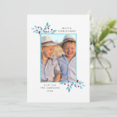 Vakantiefotokaart *Helderblauw kerstfeest* Kaart (Staand voorkant)