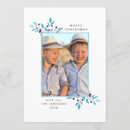 Vakantiefotokaart *Helderblauw kerstfeest* Kaart