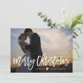 Vakantiefotokaart met kerstcadeaubedekking feestdagenkaart (Staand voorkant)