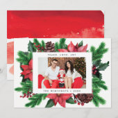 VAKANTIEFOTOKAART | Minimale moderne Pine Kerstmis Feestdagenkaart (Voorkant / Achterkant)