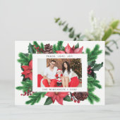 VAKANTIEFOTOKAART | Minimale moderne Pine Kerstmis Feestdagenkaart (Staand voorkant)