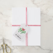 Vakantiegang Mistletoe Familie Festive Red Green Cadeaulabel (Met Touw)