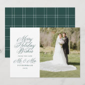 Vakantiegang van de nieuwe Pas getrouwd en de nieu Feestdagenkaart (Voorkant / Achterkant)