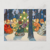  vakantiegangel en kerstboomschilderfeestdag feestdagenkaart (Voorkant)