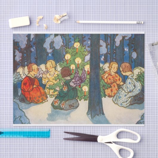 vakantiegangel en kerstboomschilderfeestdag tissuepapier (Craft)