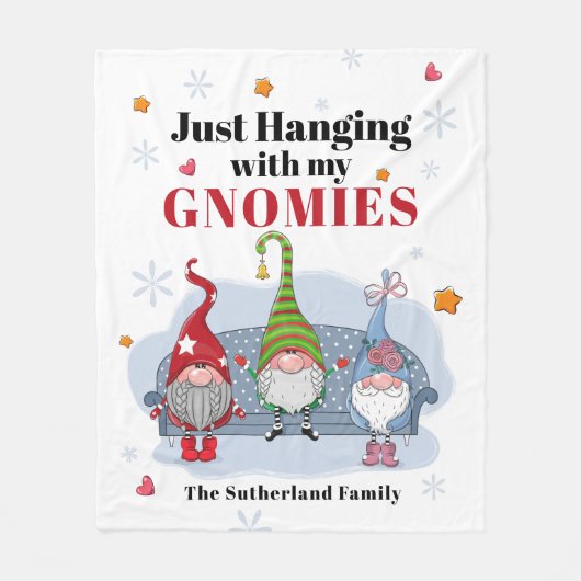 Vakantiegangers Gepersonaliseerde kerstfamilie Fleece Deken (Voorkant)