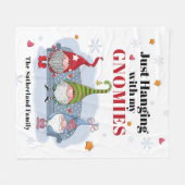 Vakantiegangers Gepersonaliseerde kerstfamilie Fleece Deken (Voorkant (Horizontaal))