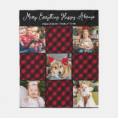 Vakantiegeld Aangepast uniek 5 fotocollage Fleece Deken (Voorkant)