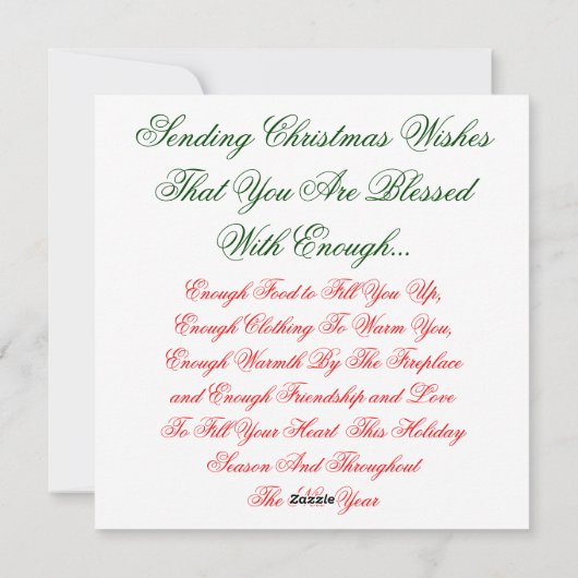 Vakantiegeld Briefpapier en Wenskaarten Feestdagenkaart (Achterkant)