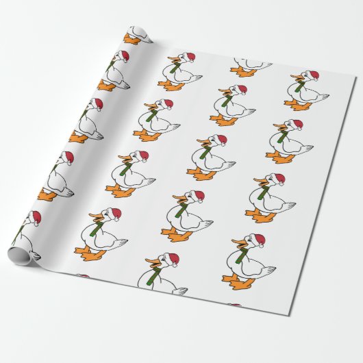 Vakantiegeld Cartoon Duck Wrapping Paper Cadeaupapier (Uitgerold)