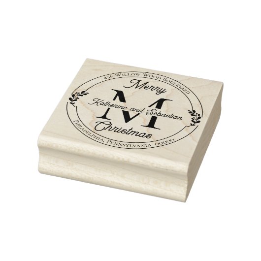 Vakantiegeld Elegant Monogram Terugkeeradres zegel Rubberstempel (Stempel)