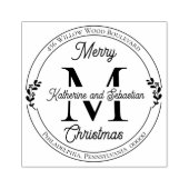 Vakantiegeld Elegant Monogram Terugkeeradres zegel Rubberstempel (Afrduk)