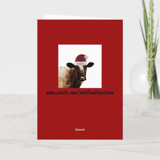 Vakantiegeld Koe Feestdagen Kaart (Achterkant)