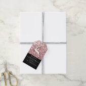 Vakantiegeld Label Glitter Pink Ros Sparkly Reinde Cadeaulabel (Met Touw)
