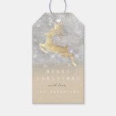 Vakantiegeld Label Grijze ivoren rendiervis Cadeaulabel (Voorkant)
