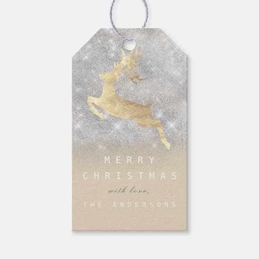 Vakantiegeld Label Grijze ivoren rendiervis Cadeaulabel (Voorkant)