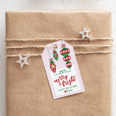 Vakantiegeld Label voor leraar "Merry & Bright" Cadeaulabel