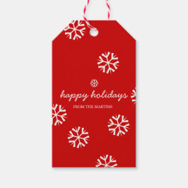 Vakantiegeld: Labels prettige feestdagen Snowflake Cadeaulabel