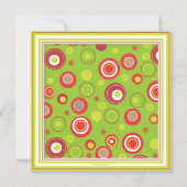Vakantiegeld Retro Red en Green Polka Dot Party Kaart (Achterkant)
