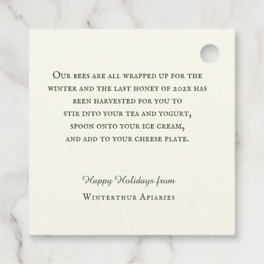 Vakantiegeld voor Label van honingkorren en Canvas (Achterkant)