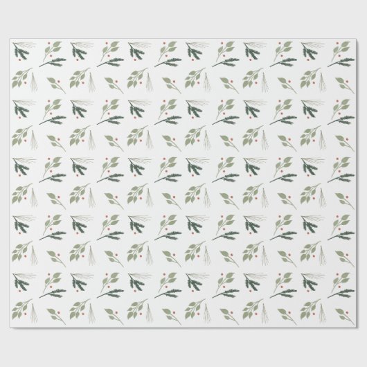 Vakantiegeld Waterverf Greenery Wrapping Paper Cadeaupapier (Vlak)