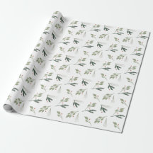 Vakantiegeld Waterverf Greenery Wrapping Paper