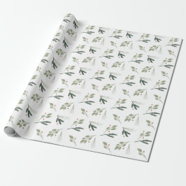 Vakantiegeld Waterverf Greenery Wrapping Paper Cadeaupapier