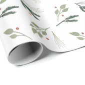 Vakantiegeld Waterverf Greenery Wrapping Paper Cadeaupapier (Rol Hoek)