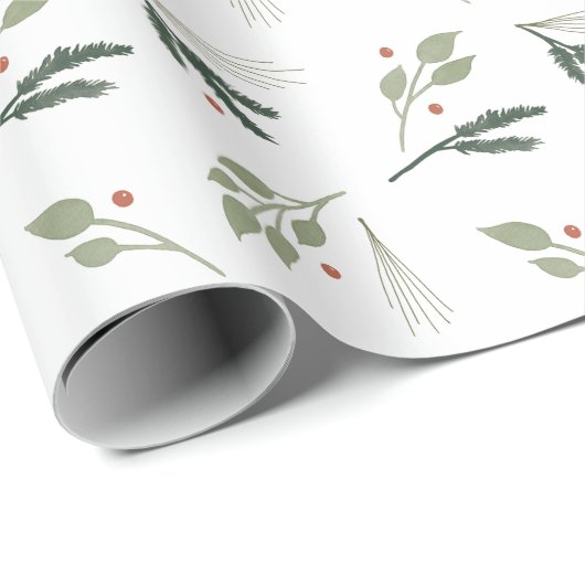 Vakantiegeld Waterverf Greenery Wrapping Paper Cadeaupapier (Rol Hoek)