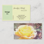 vakantiegele rozenbloem, bruin nieuw adres visitekaartje (Voorkant / Achterkant)