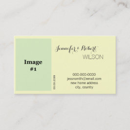 vakantiegele rozenbloem, bruin nieuw adres visitekaartje