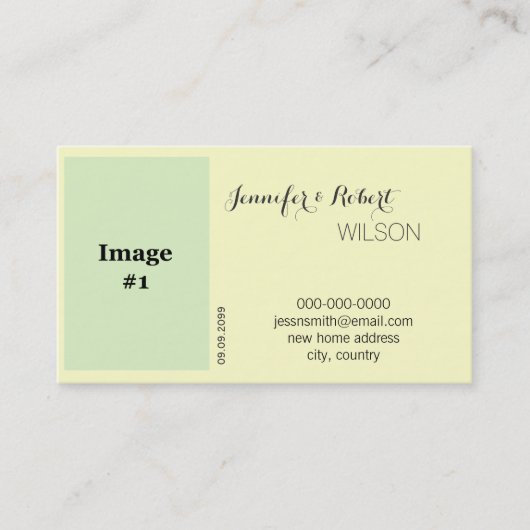 vakantiegele rozenbloem, bruin nieuw adres visitekaartje (Voorkant)