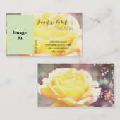 vakantiegele rozenbloem, bruin nieuw adres visitekaartje (Voorkant / Achterkant)