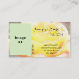 vakantiegele rozenbloem, bruin nieuw adres visitekaartje